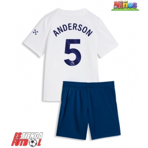 Manchester City Elliot Anderson #5 Tercera Equipación Niños 2026-27 Manga Corta (+ Pantalones cortos)